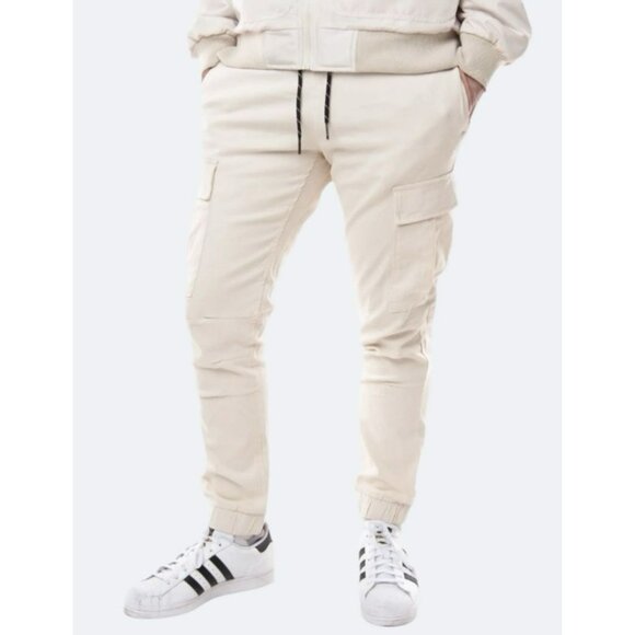 Ring of Fire Men's Infantry Cargo Joggers Khaki Twill Size Medium NWT - Picture 1 of 9